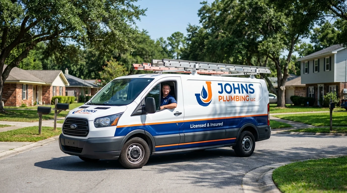 Johns Plumbing LLC service van in Sunnyside, WA