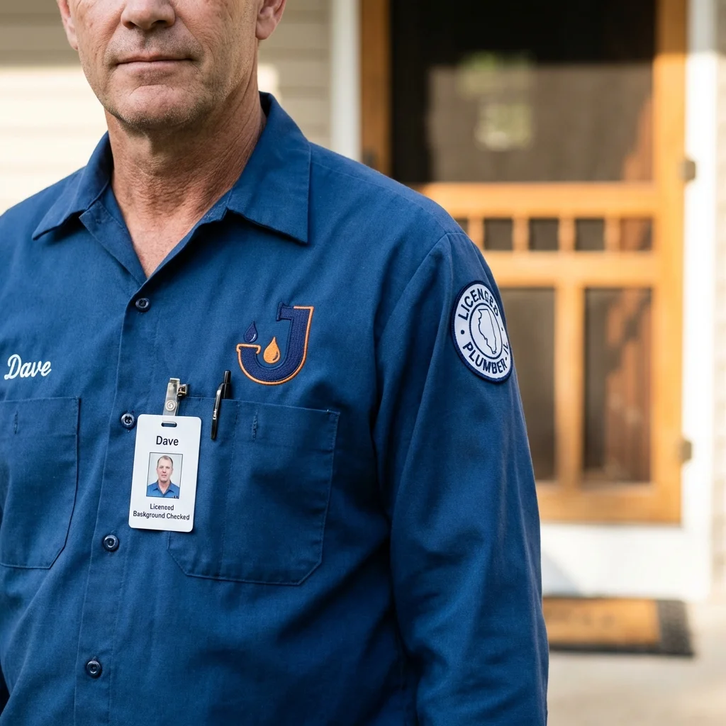 Licensed plumber showing ID badge in Sunnyside, WA