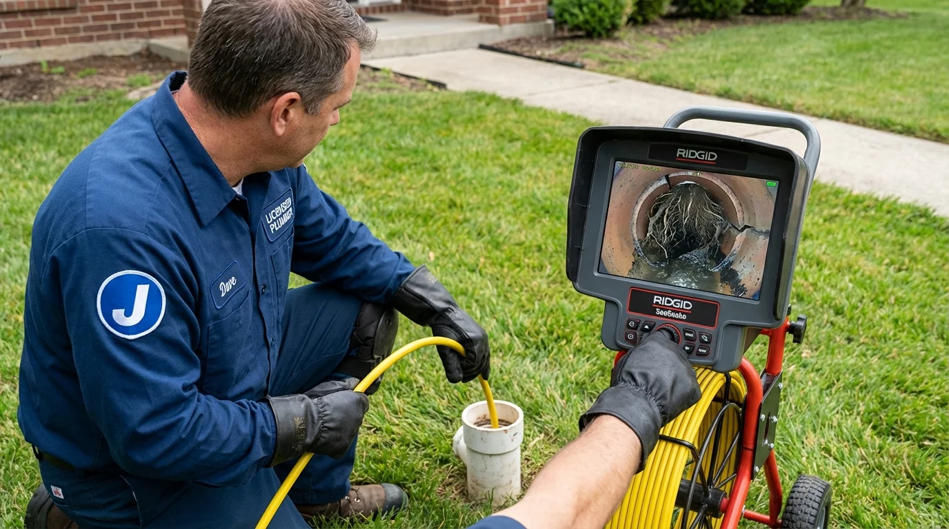 Sewer camera inspection being performed by Johns Plumbing LLC in Sunnyside